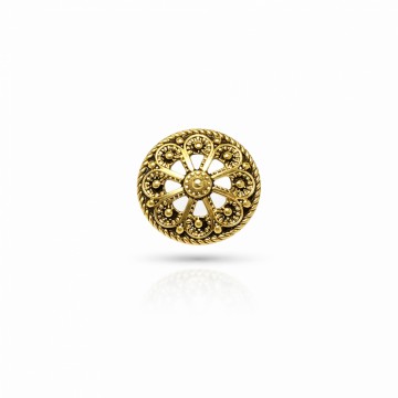 Knapp - 15 mm, gammelforgylt