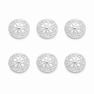 6 x knapp - 17 mm, hvit