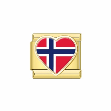 Firenze ledd - gull m/ norsk flagg