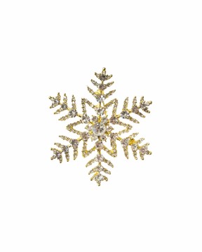 Julenål - stor snøkrystall, gull