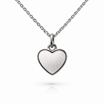 Hvitt emaljehjerte - medium