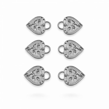 3 x maljer hjerte, rhodinert