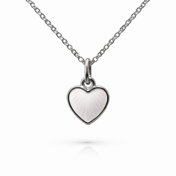 Hvitt emaljehjerte - liten