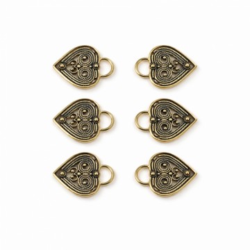 3 x maljer hjerte - gammelforgylt