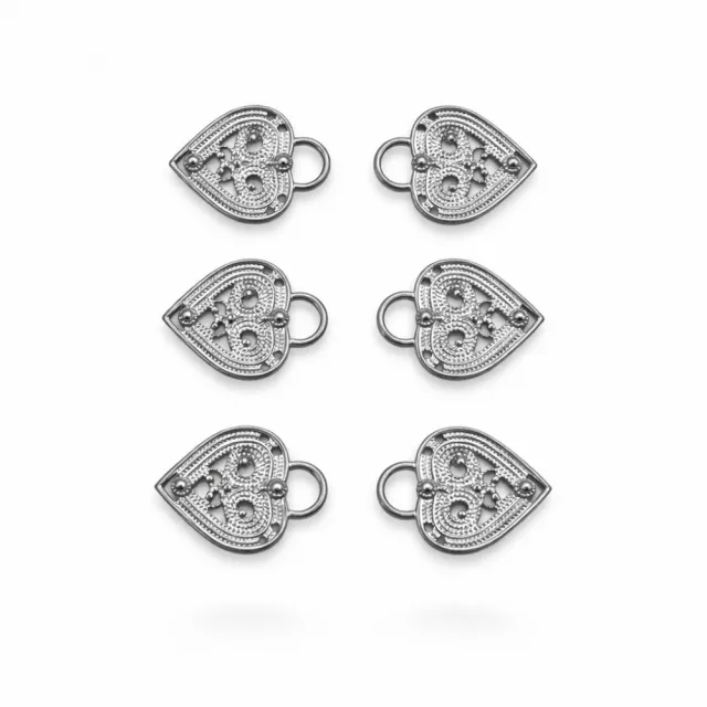 3 x maljer hjerte, rhodinert